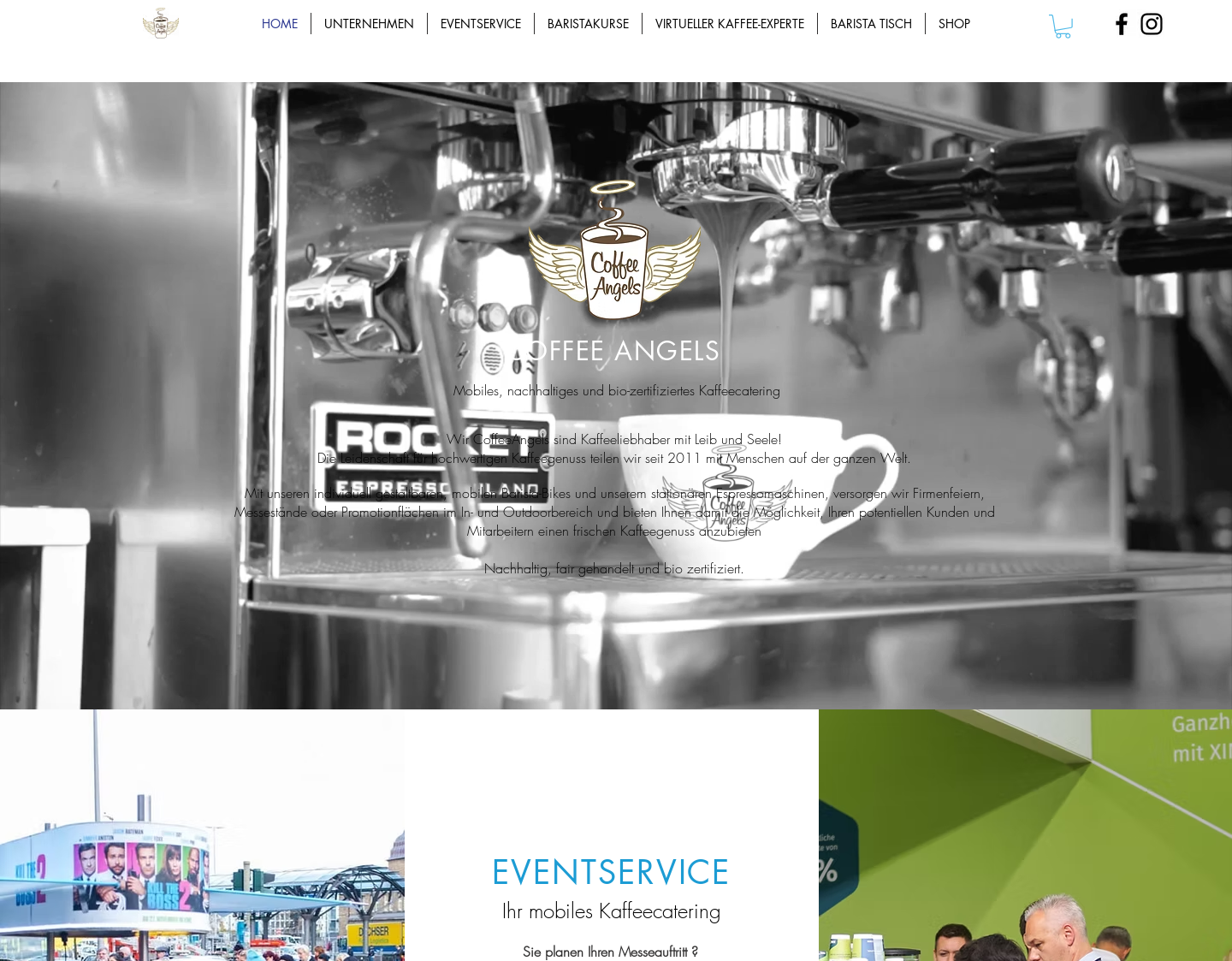 Aktuelle Website-Vorschau von CoffeeAngels