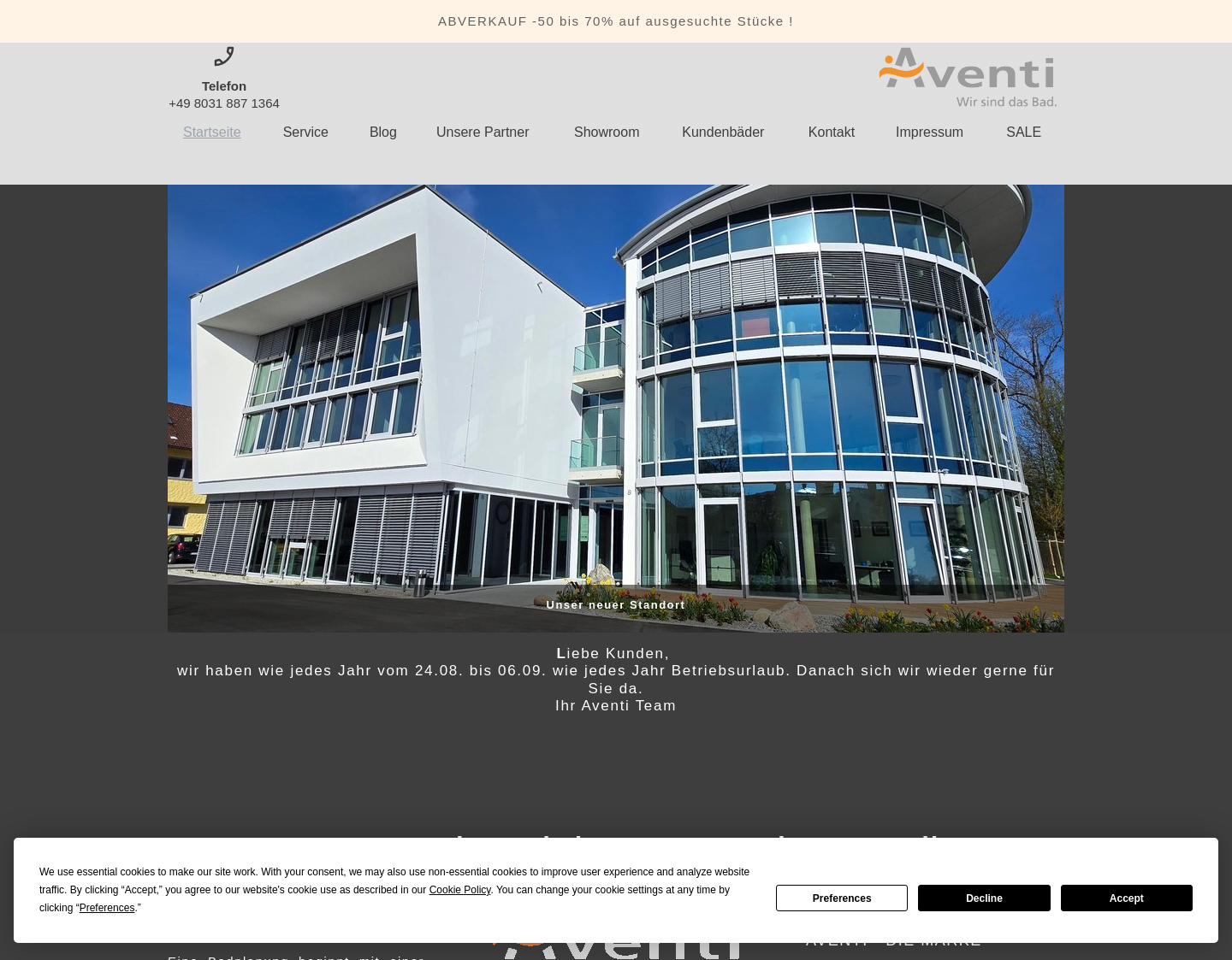 Aktuelle Website-Vorschau von Hochwertige Badezimmermöbel