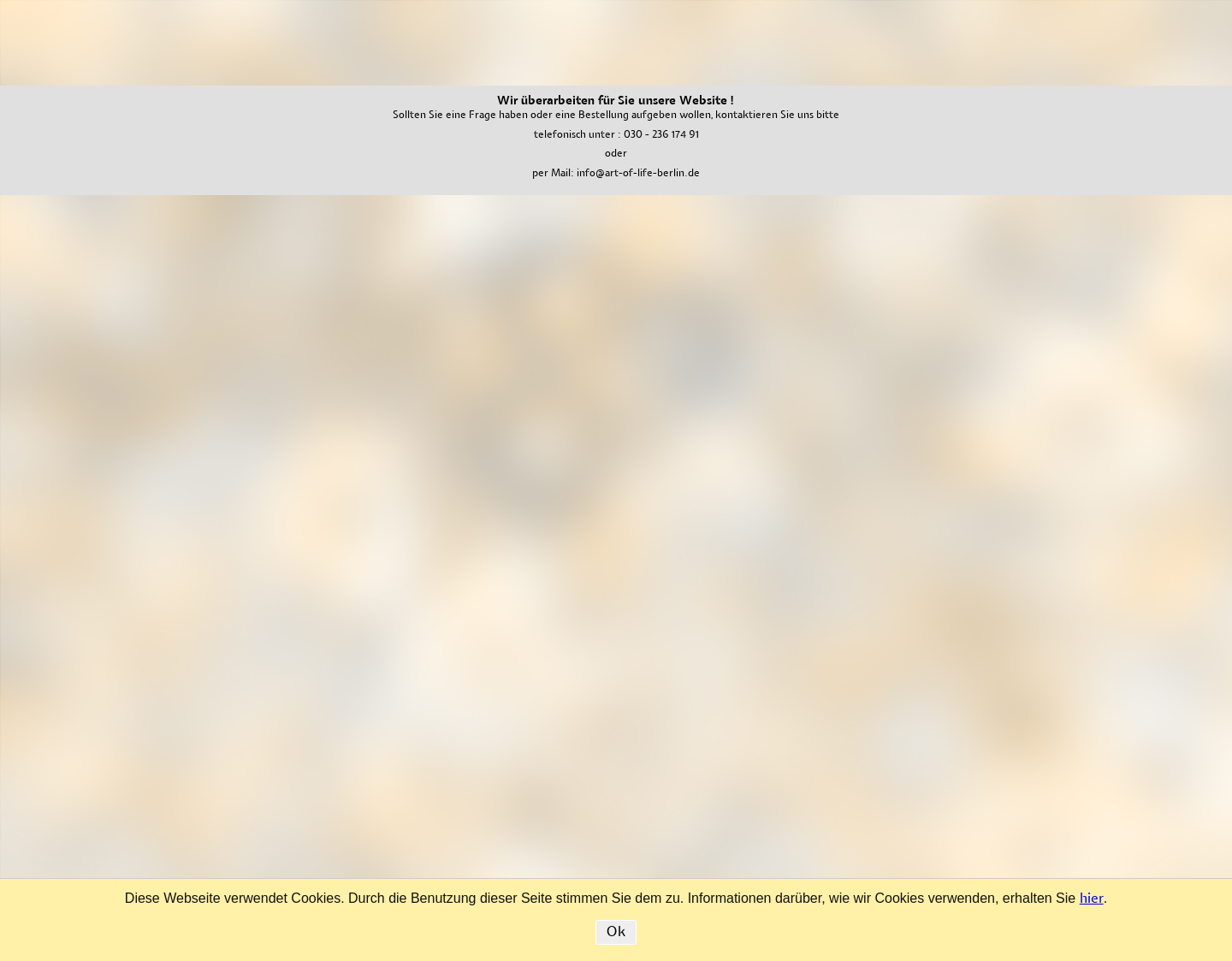 Aktuelle Website-Vorschau von Art of Life Berlin