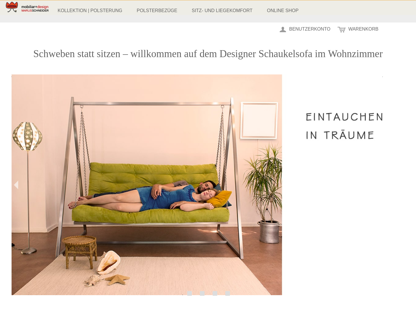 Aktuelle Website-Vorschau von Hollywoodschaukel für Innen