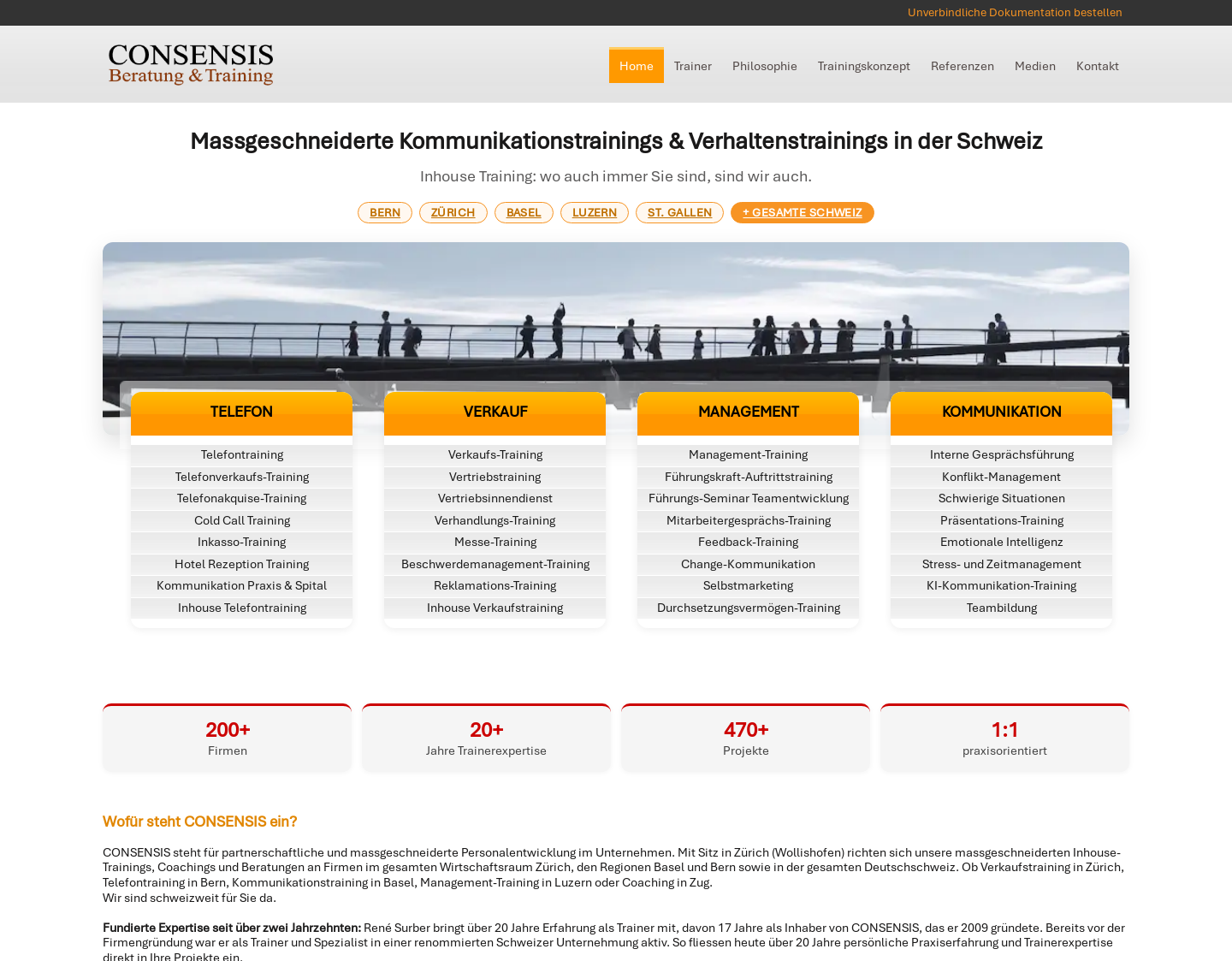 Aktuelle Website-Vorschau von Consensis - Beratung und Training
