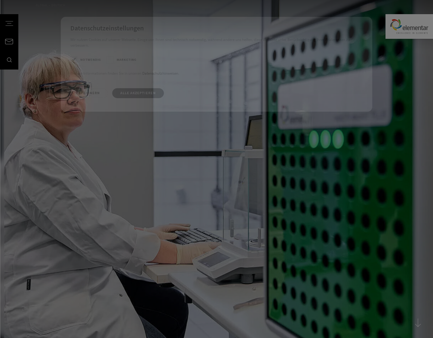 Aktuelle Website-Vorschau von Elementar Analysensysteme GmbH