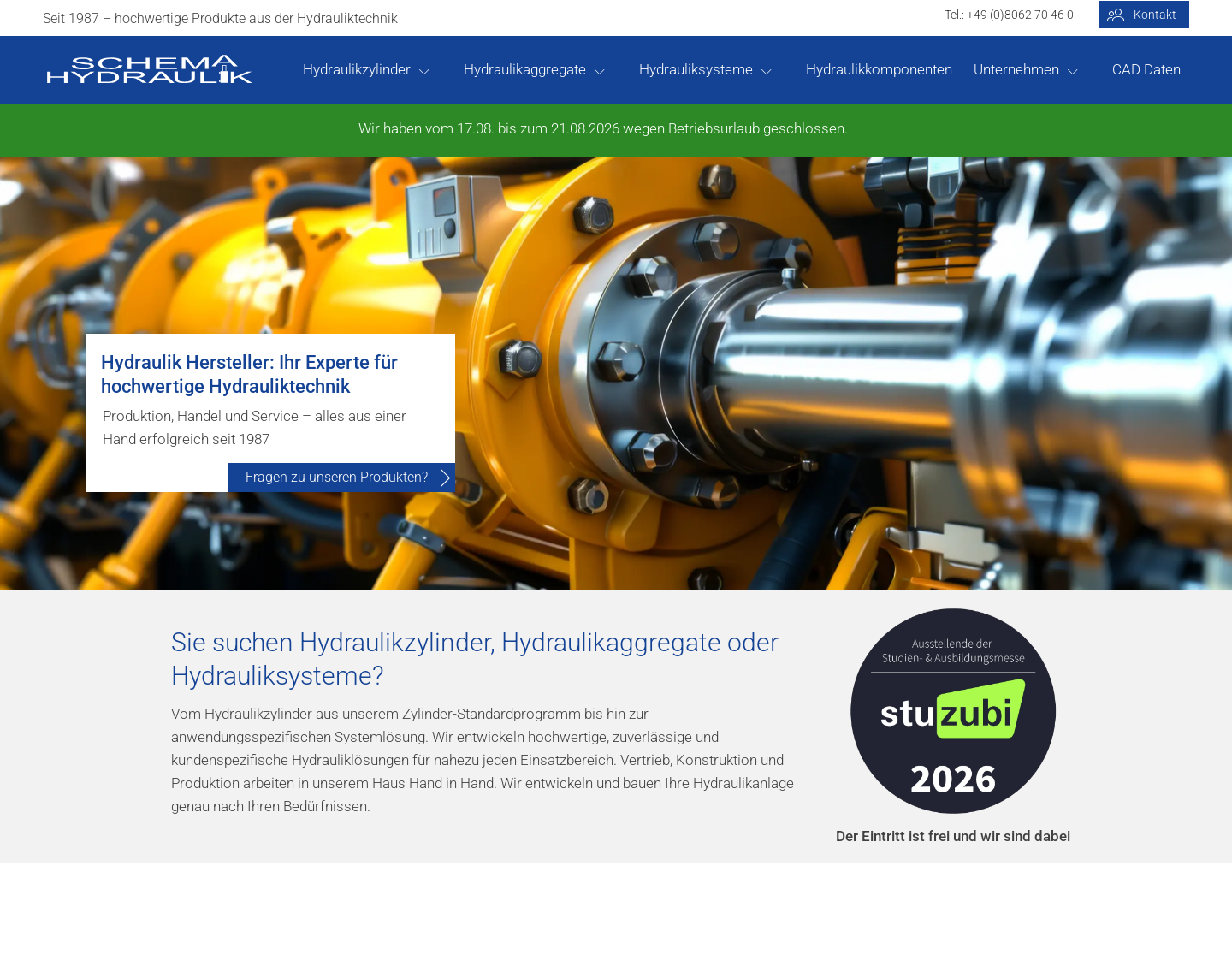 Aktuelle Website-Vorschau von Hydraulikzylinder