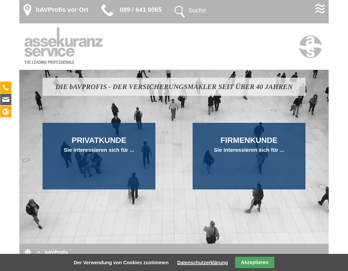 Aktuelle Website-Vorschau von bAVProfis - Experte fuer bAV