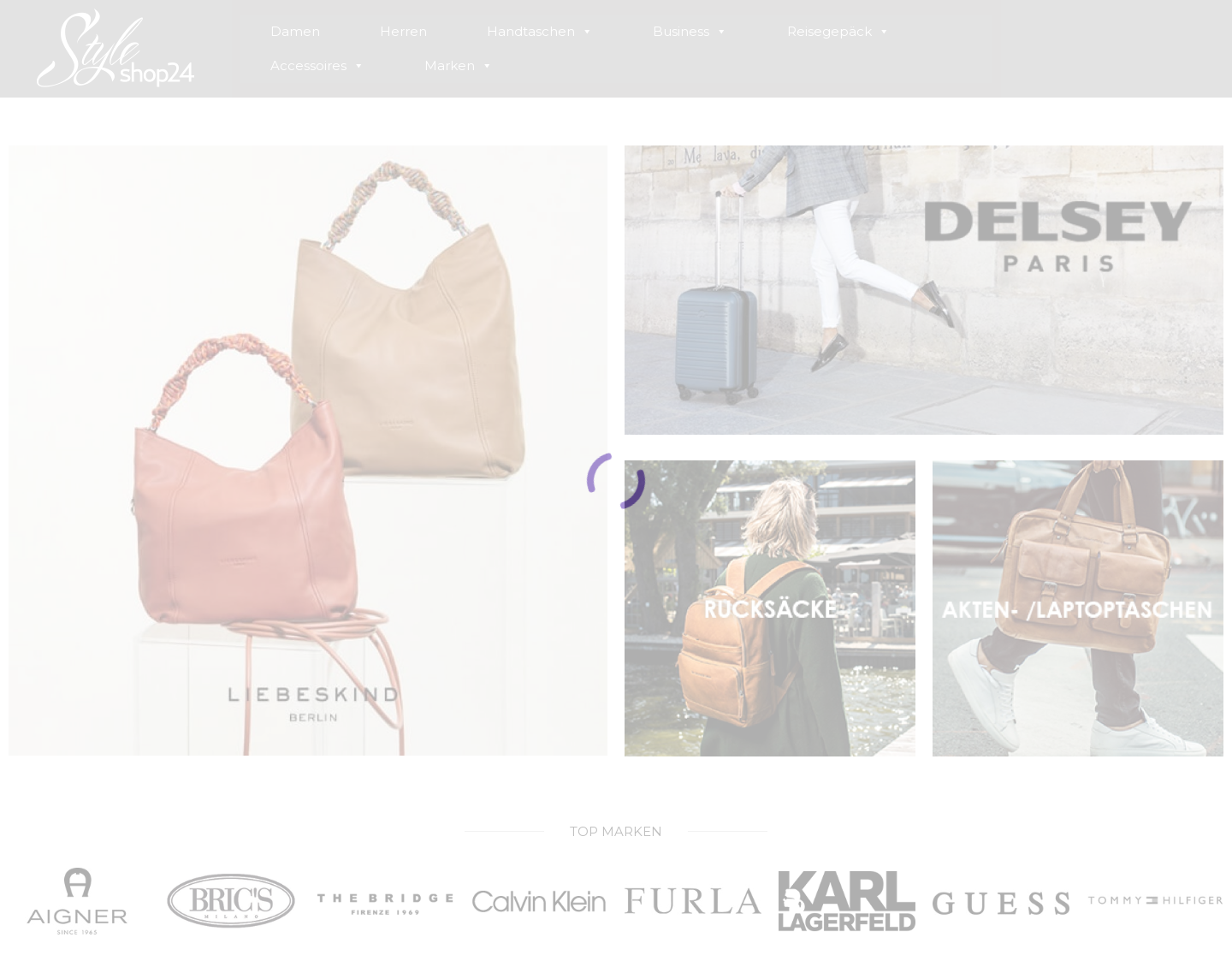 Aktuelle Website-Vorschau von StyleShop24 Exklusive Taschen, Koffer und Accessoi