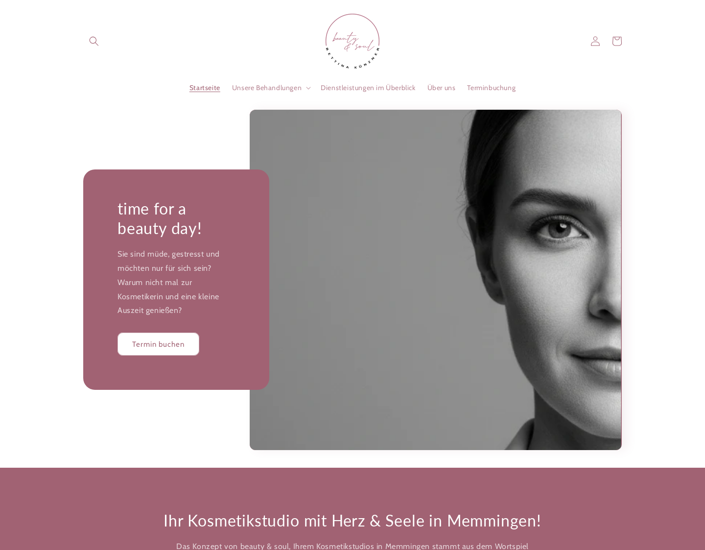 Aktuelle Website-Vorschau von beauty and soul by elsbeth böhm