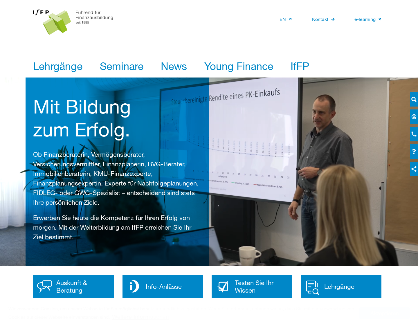 Aktuelle Website-Vorschau von Finanzberater Ausbildung CFP