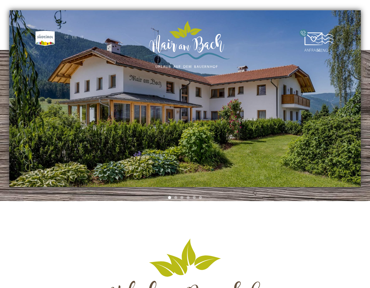 Aktuelle Website-Vorschau von Urlaub am Bauernhof Mair am Bach