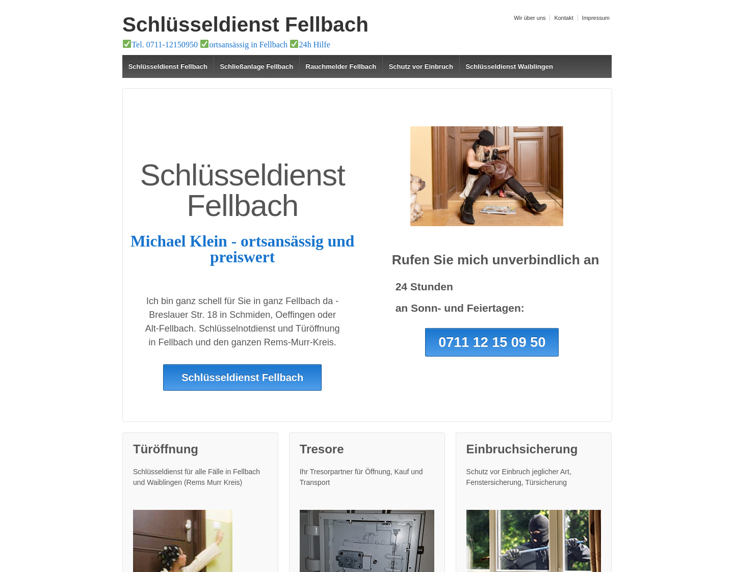 Aktuelle Website-Vorschau von Schluessel- und Aufsperrdienst Klein