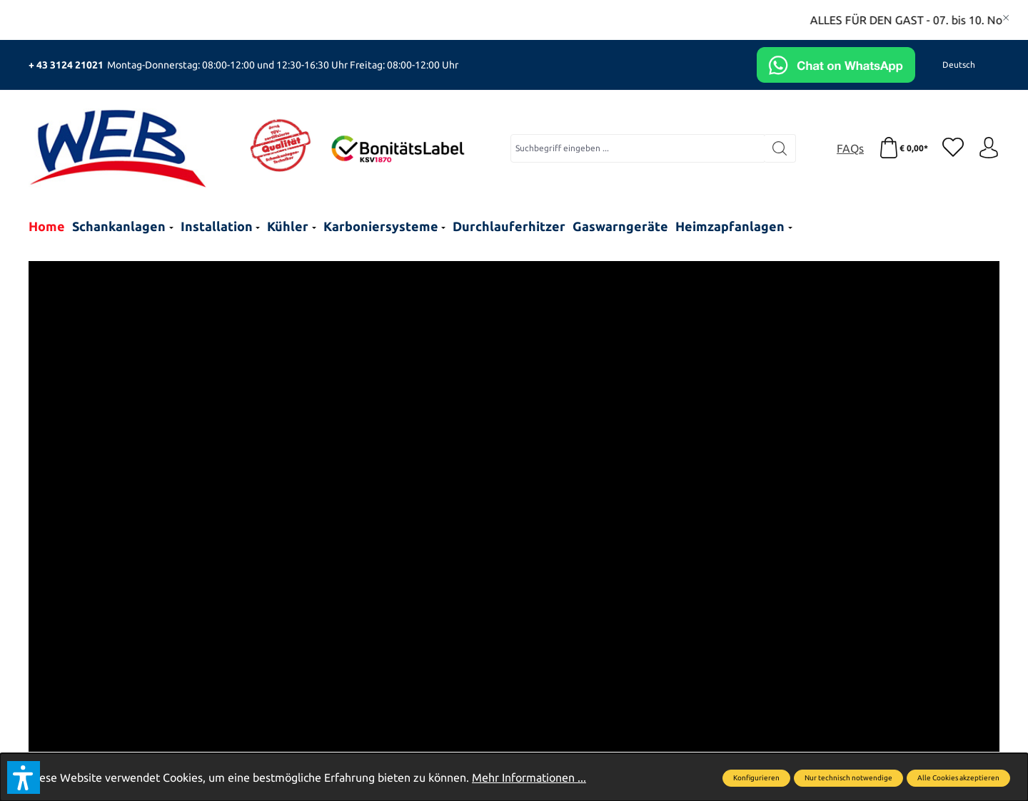Aktuelle Website-Vorschau von Schanktechnik Onlineshop