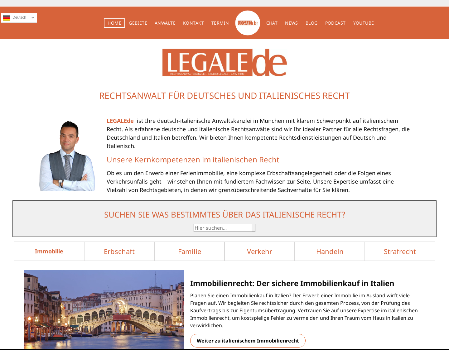 Aktuelle Website-Vorschau von LegaleDE Rechtsanwalt München