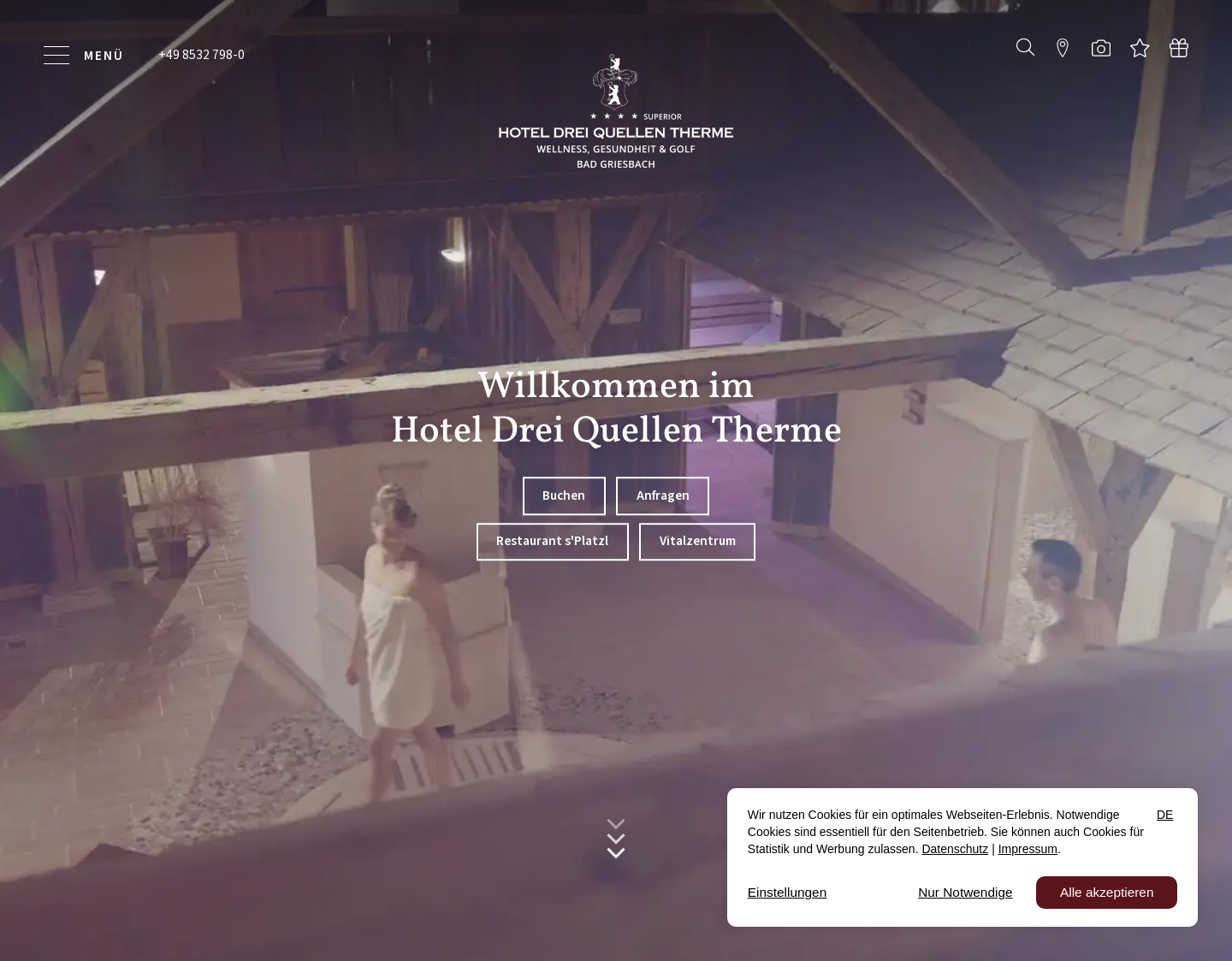 Aktuelle Website-Vorschau von Hotel Drei Quellen in Bad Griesbach