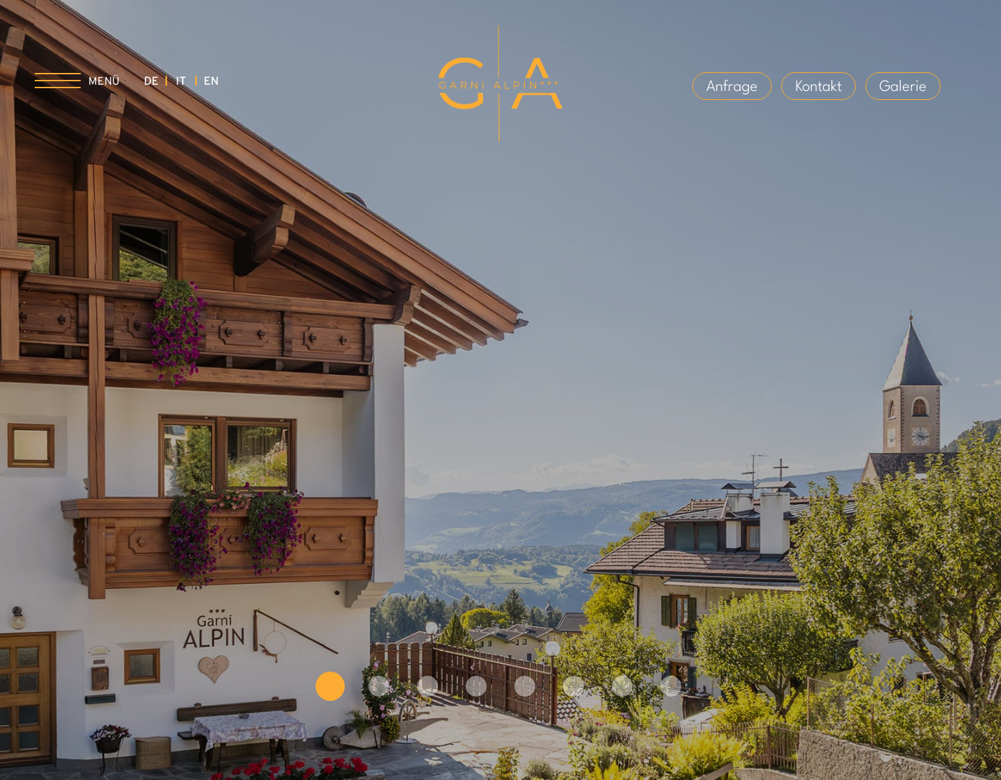Aktuelle Website-Vorschau von Unterkunft Garni Alpin in Seis