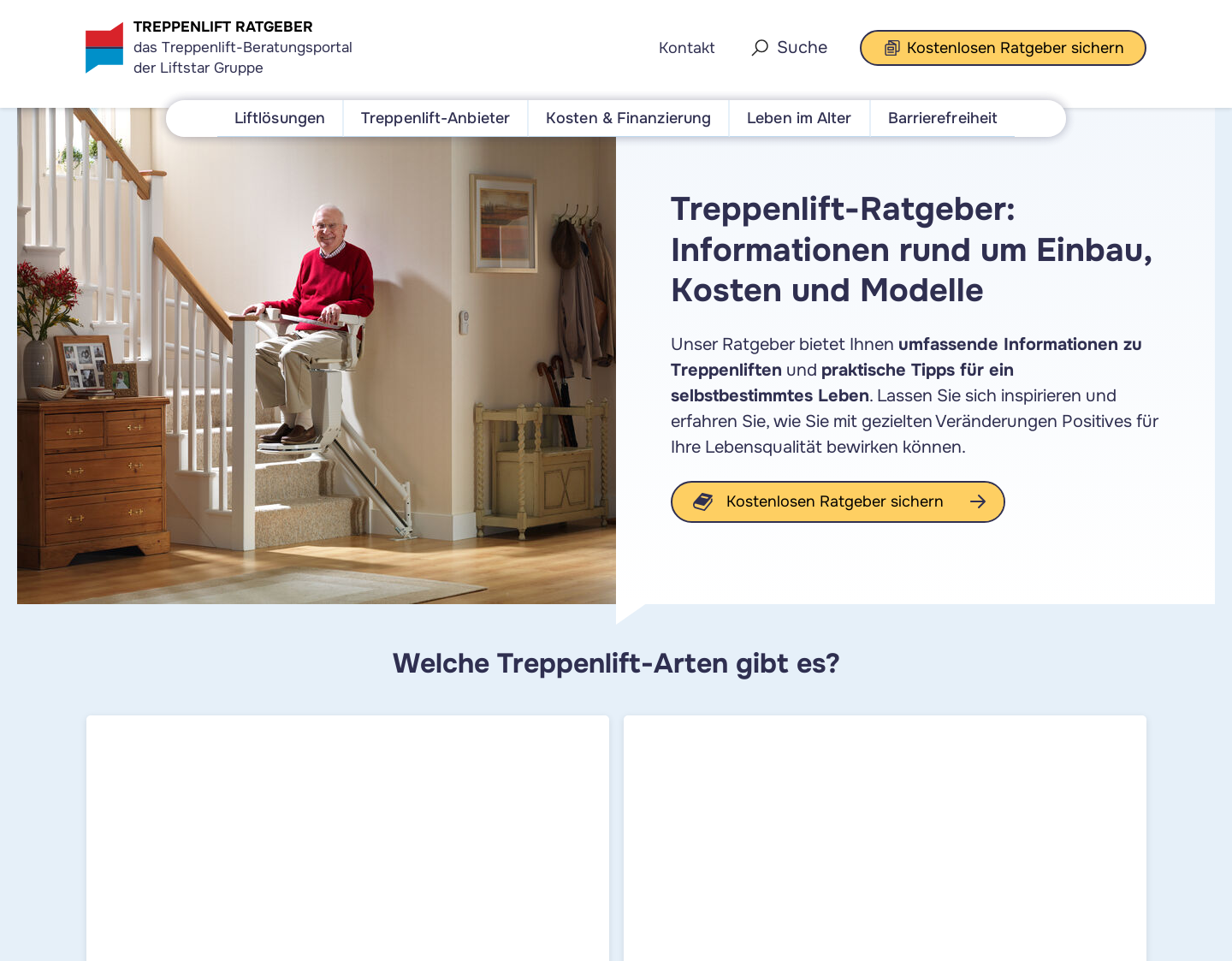 Aktuelle Website-Vorschau von Treppenlift Ratgeberportal