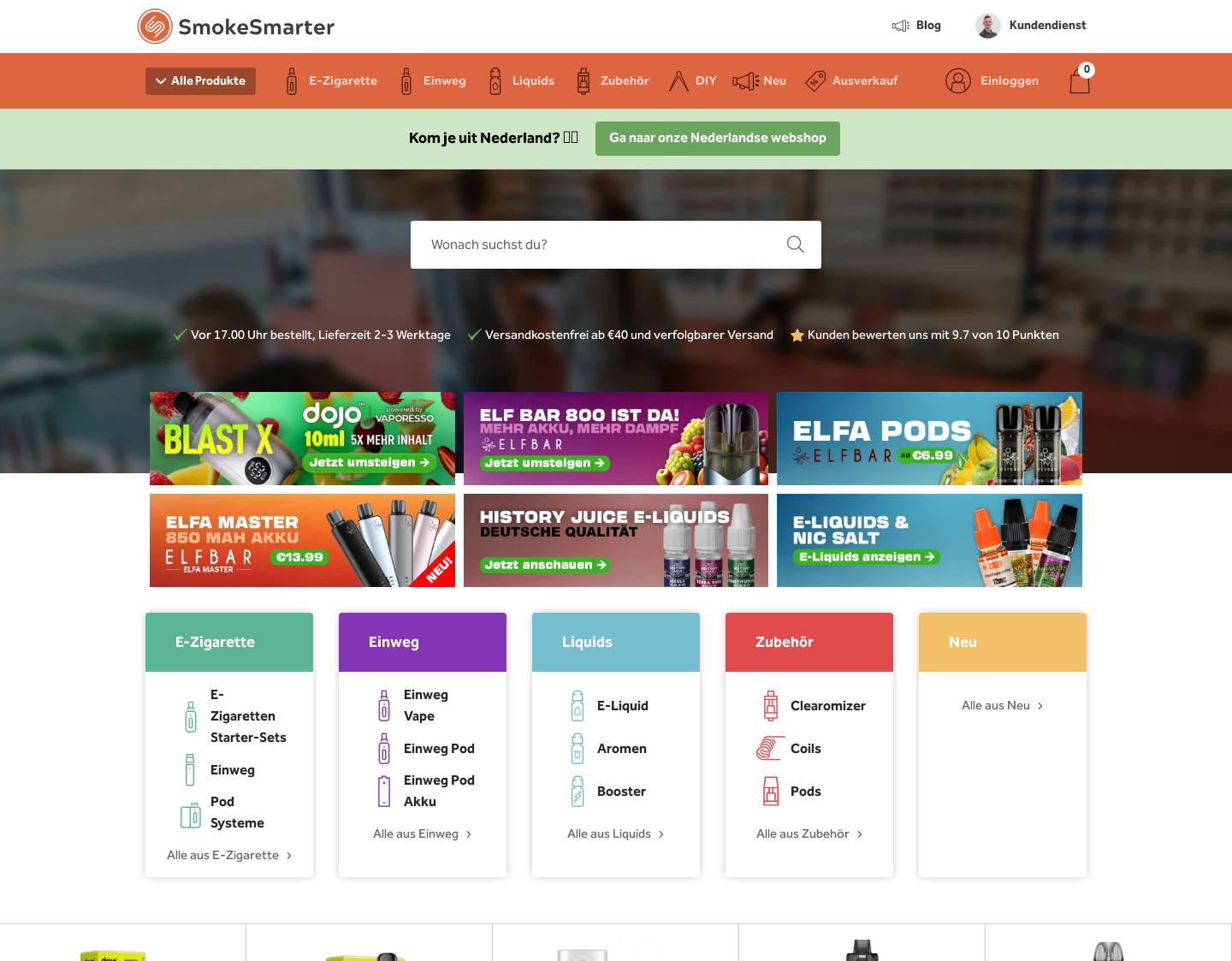 Aktuelle Website-Vorschau von SmokeSmarter