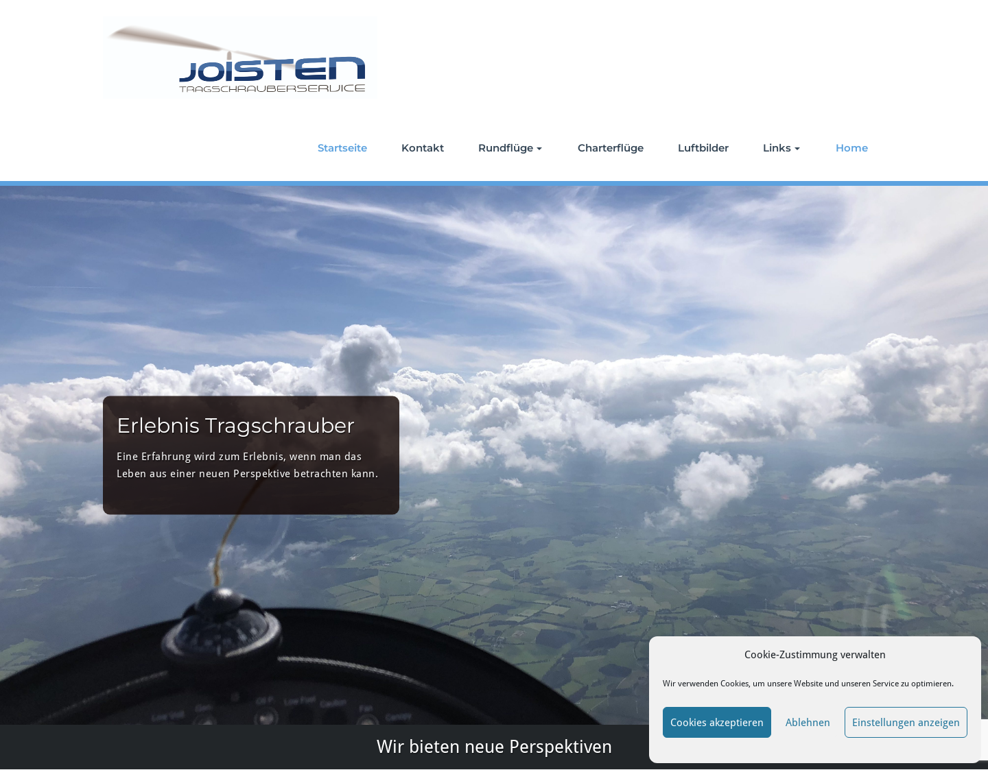 Aktuelle Website-Vorschau von Flugschule Joisten