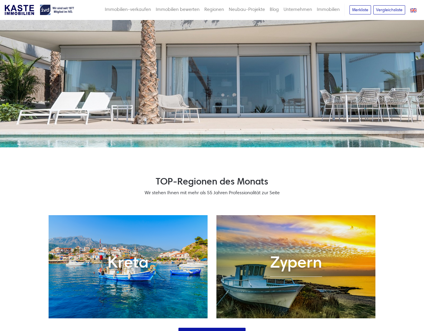 Aktuelle Website-Vorschau von Kaste-Immobilien GbR