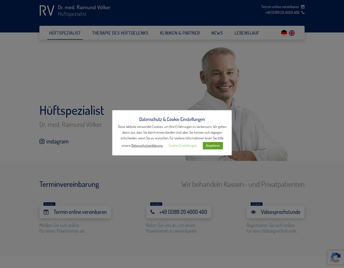 Aktuelle Website-Vorschau von Hüftschmerzen