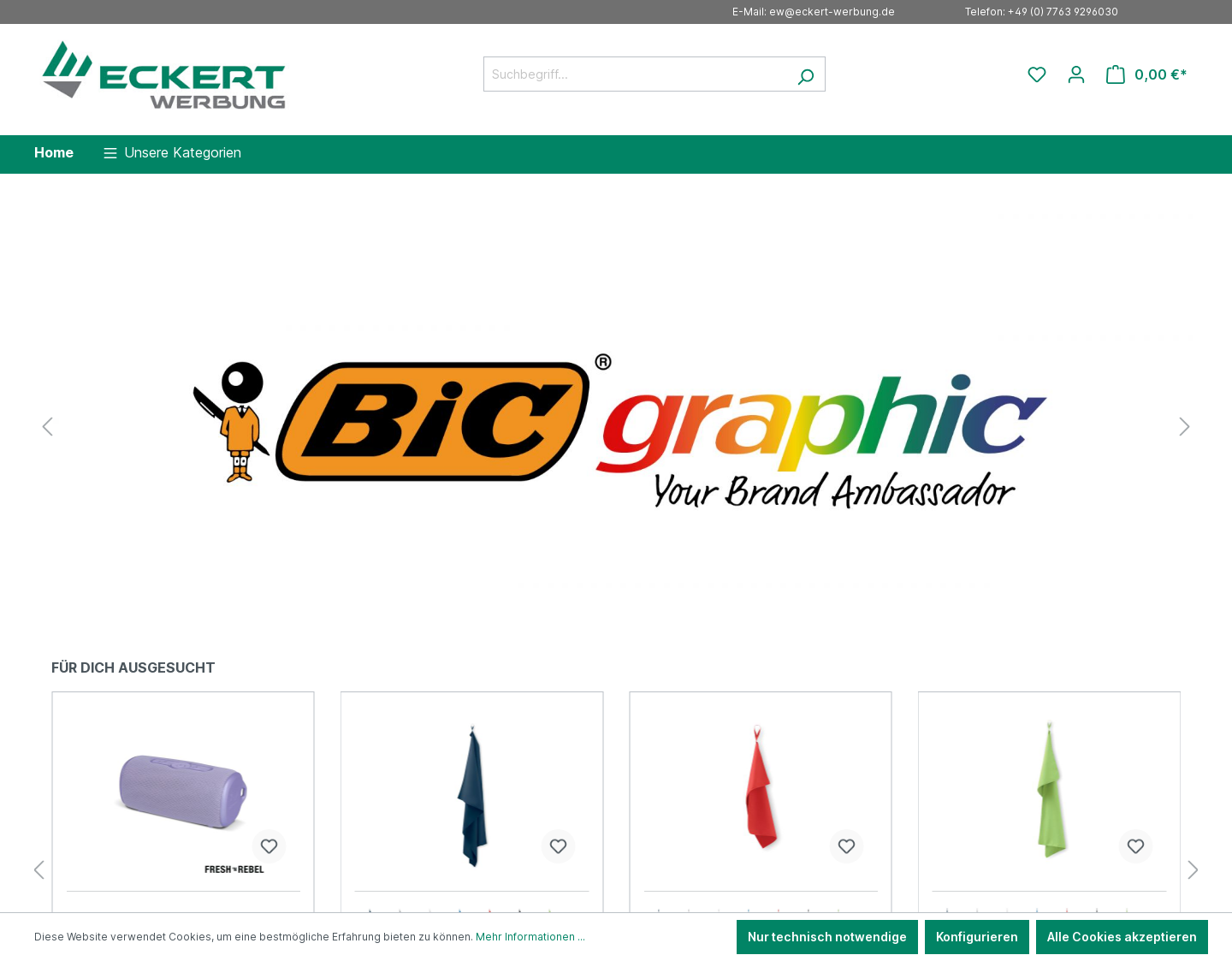 Aktuelle Website-Vorschau von Eckert Werbung OHG