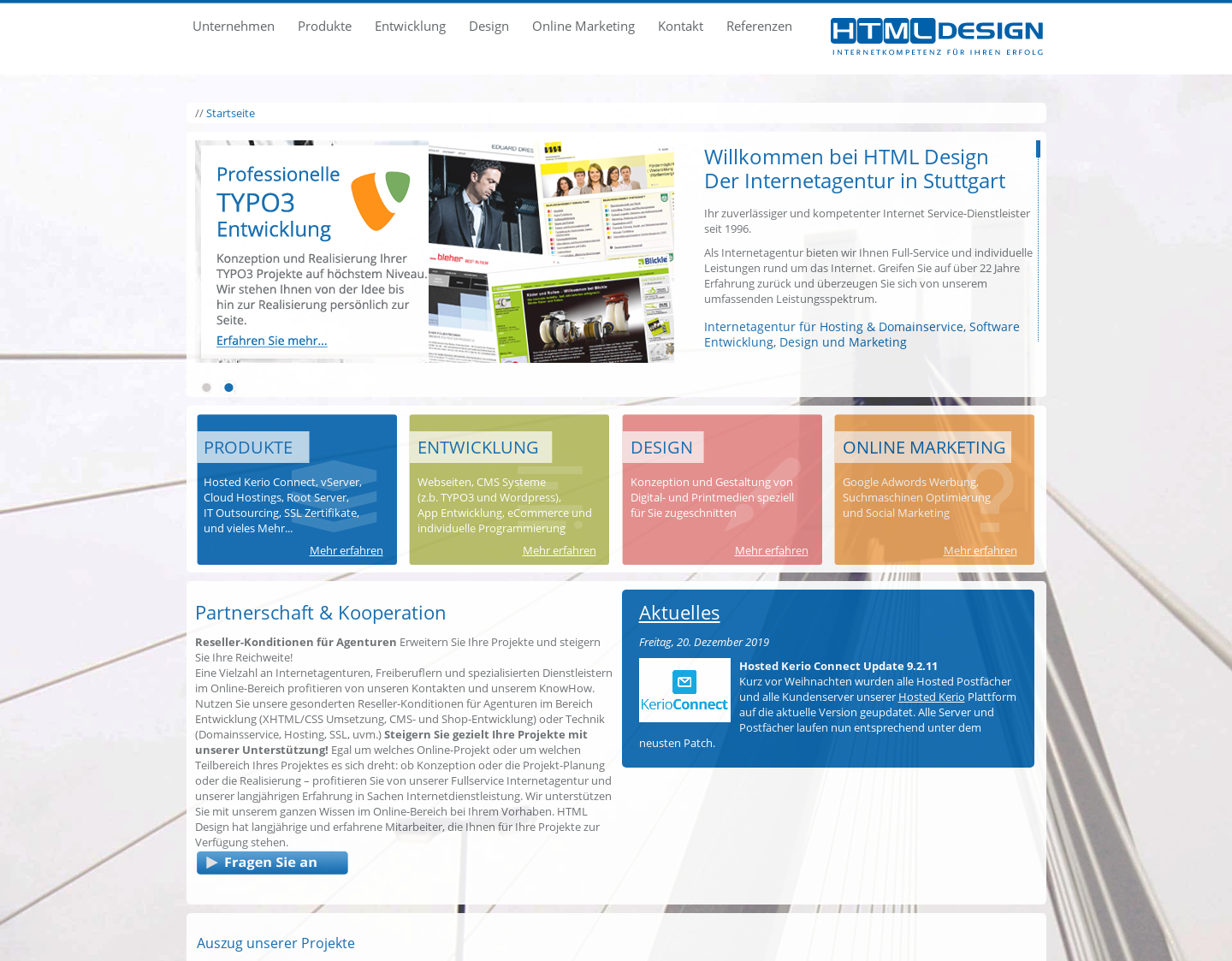 Aktuelle Website-Vorschau von Internetagentur HTML Design