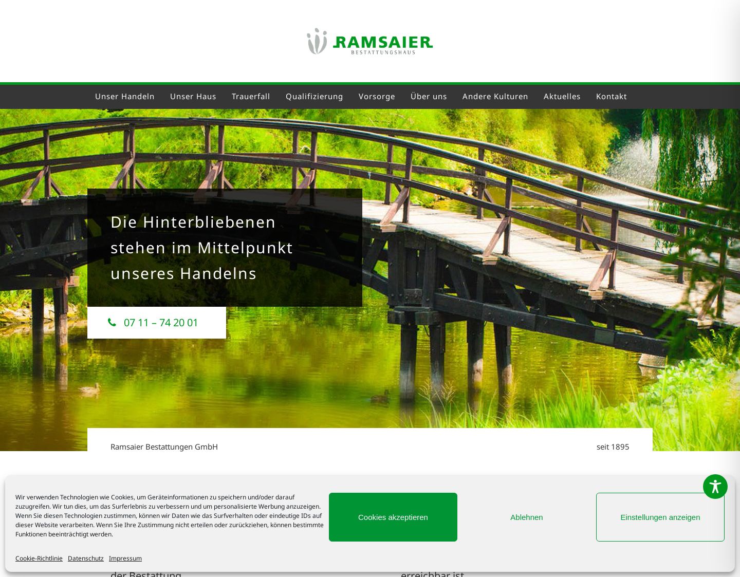 Aktuelle Website-Vorschau von Ramsaier Bestattung in Stuttgart