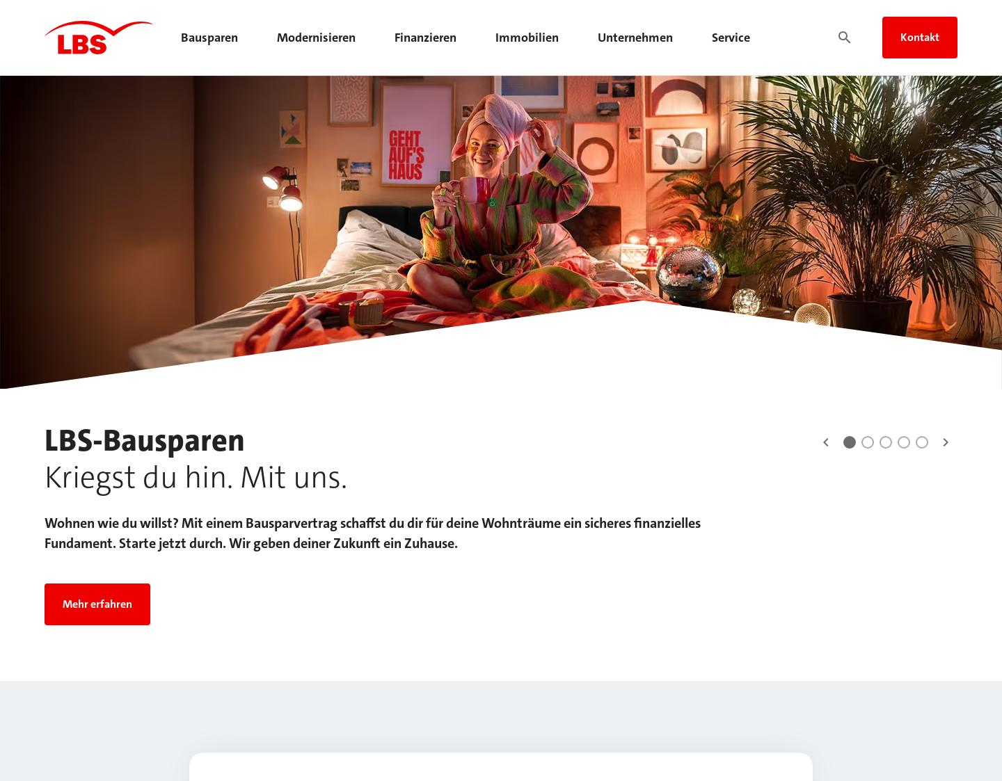 Aktuelle Website-Vorschau von LBS - Bausparkasse der Sparkassen
