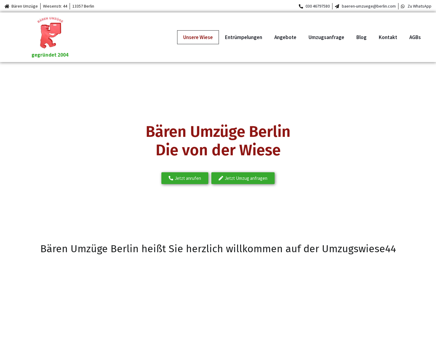 Aktuelle Website-Vorschau von Baeren Umzuege Berlin