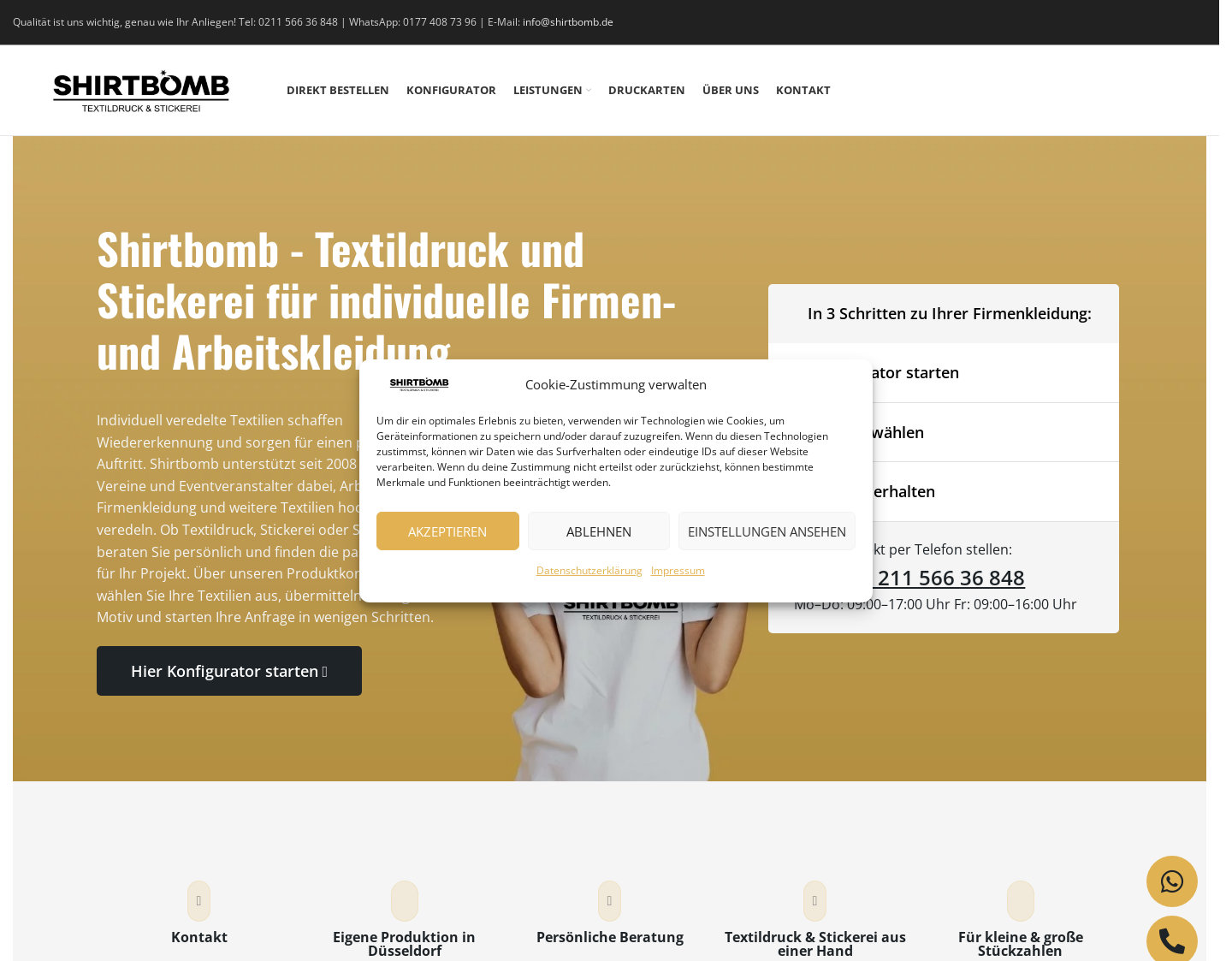 Aktuelle Website-Vorschau von T-Shirt Druck