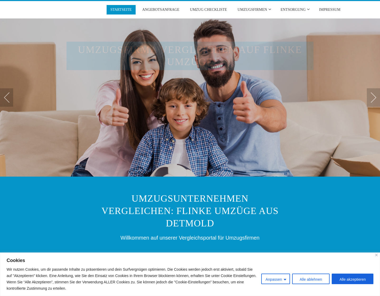 Aktuelle Website-Vorschau von Flinke Umzüge aus Detmold