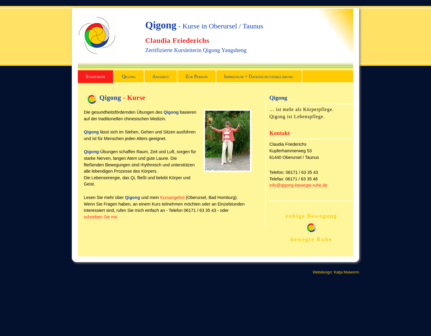 Aktuelle Website-Vorschau von Qigong-Kurse und Unterricht