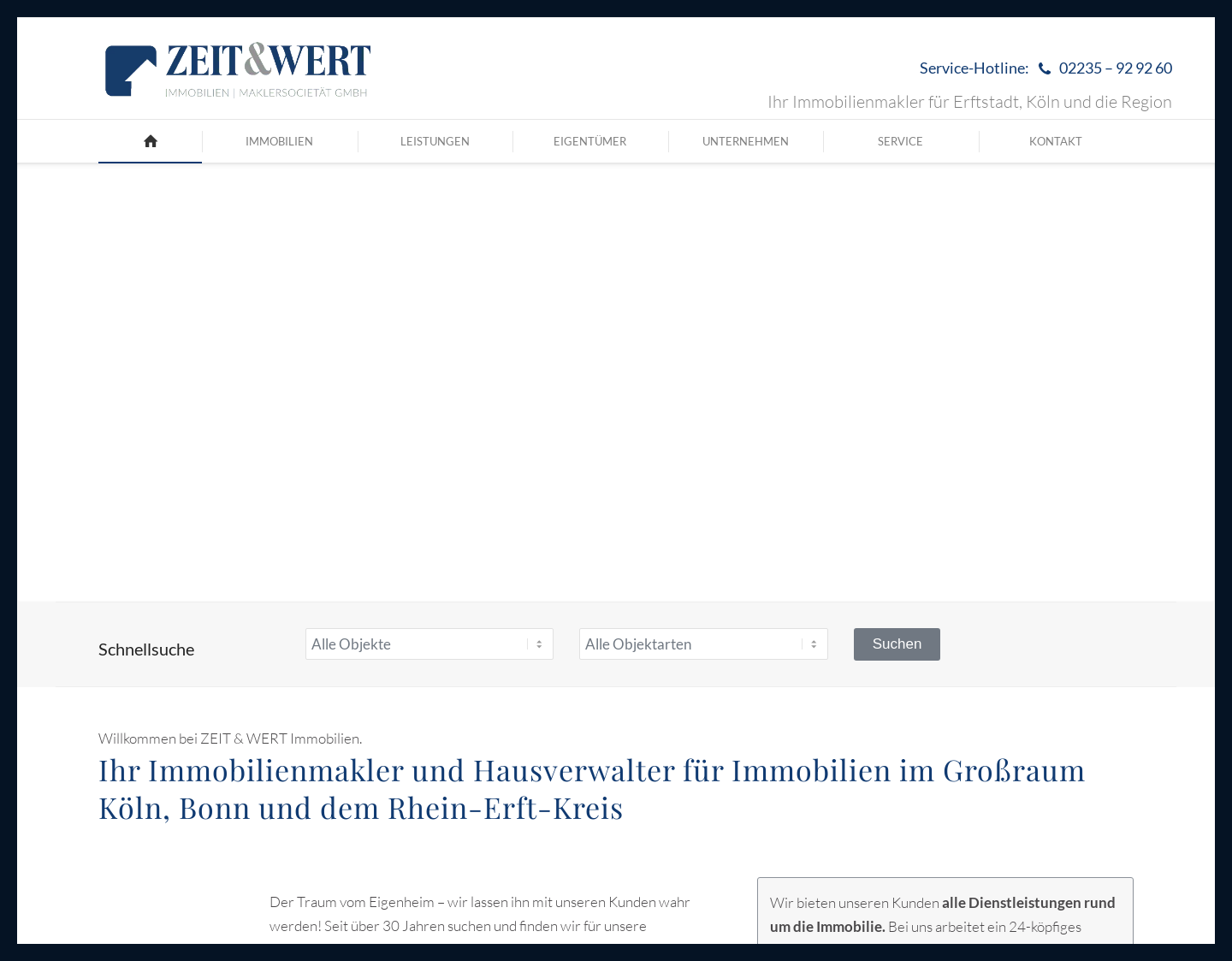 Aktuelle Website-Vorschau von ZEIT & WERT Immobilien