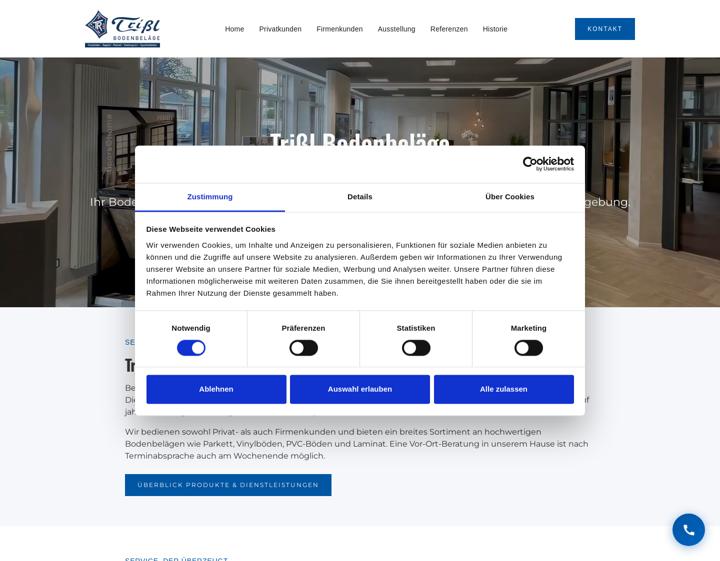 Aktuelle Website-Vorschau von Richard Trißl Bodenbeläge
