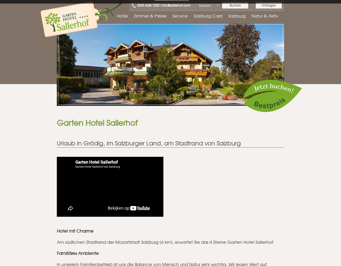 Aktuelle Website-Vorschau von Hotel Pension Sallerhof