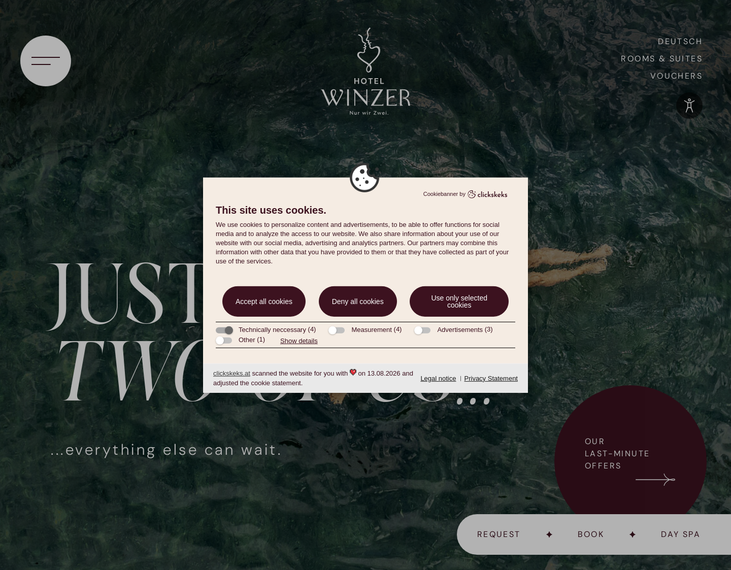 Aktuelle Website-Vorschau von Kurzurlaub im Hotel Winzer am Attersee