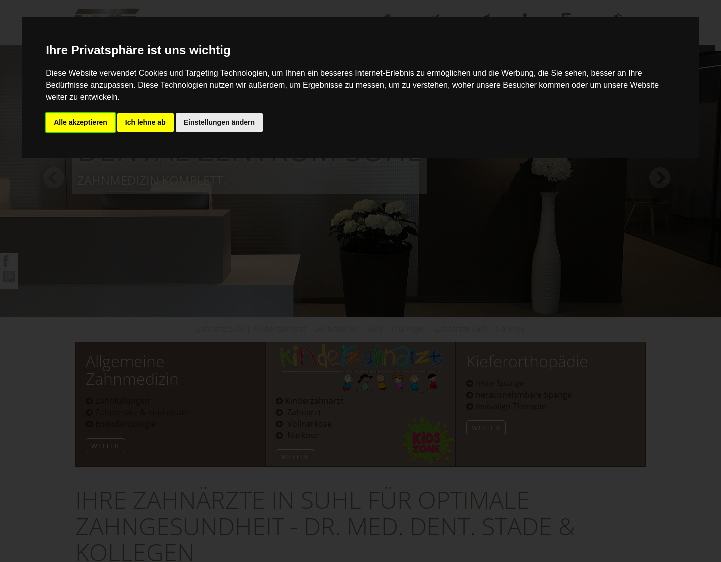 Aktuelle Website-Vorschau von Zahnarzt in Suhl - Dr. Sven Stade