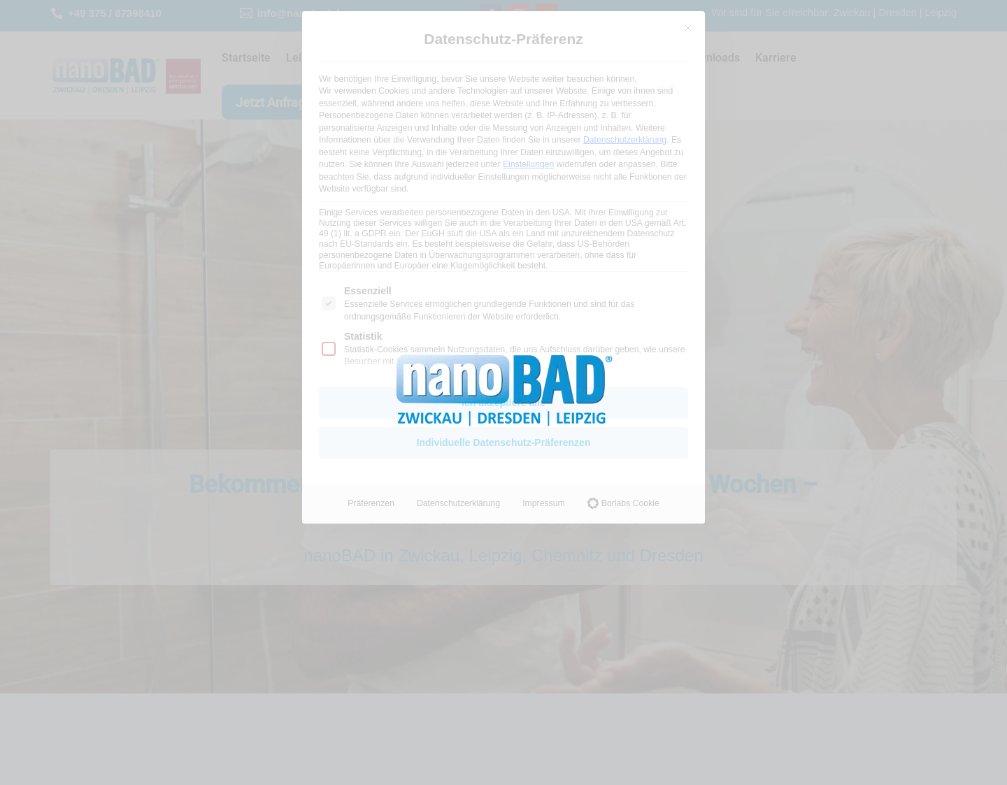 Aktuelle Website-Vorschau von Nanobad