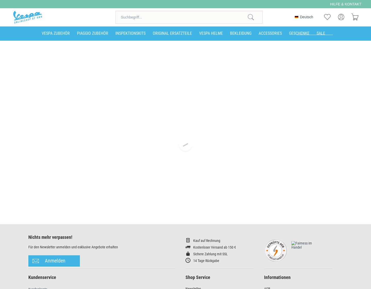 Aktuelle Website-Vorschau von Piaggio-Vespa