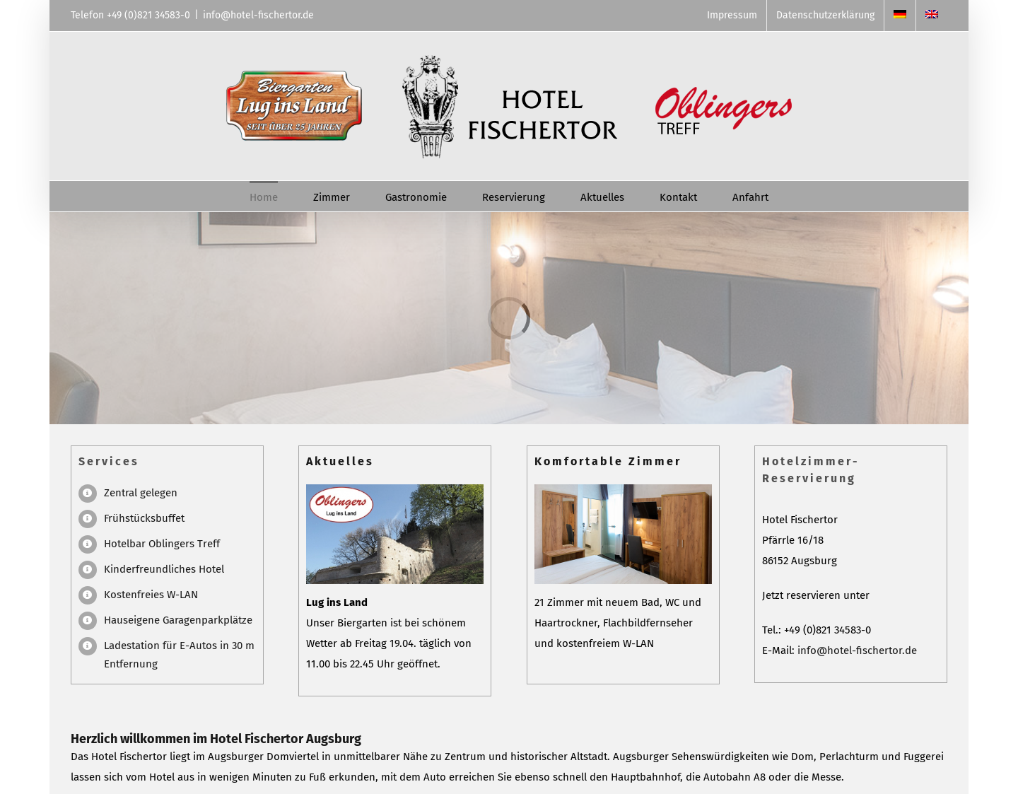 Aktuelle Website-Vorschau von Hotel in Augsburg