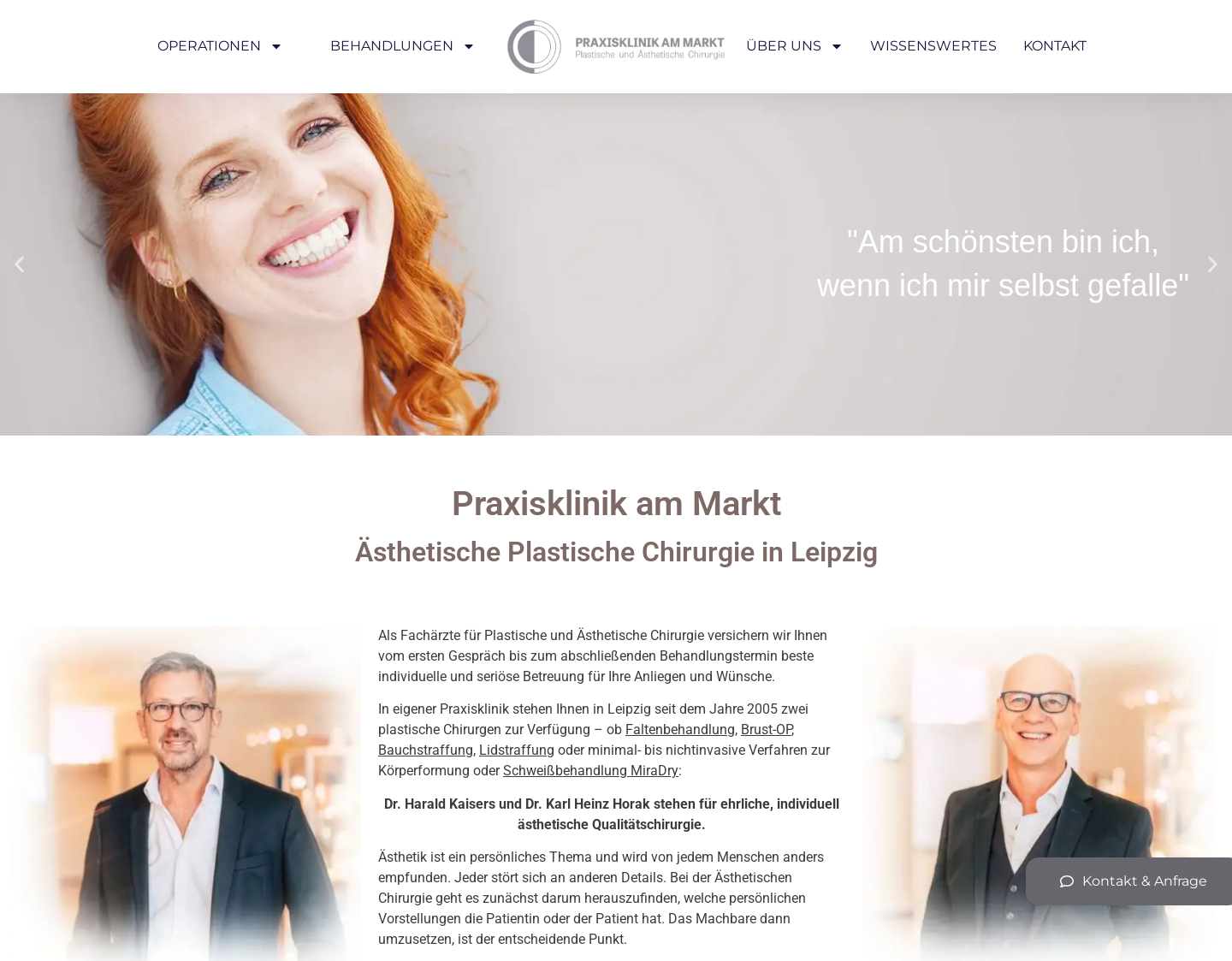 Aktuelle Website-Vorschau von Die Erfurter Praxisklinik am Markt