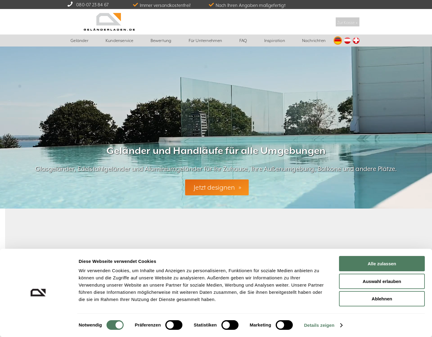 Aktuelle Website-Vorschau von Geländerladen