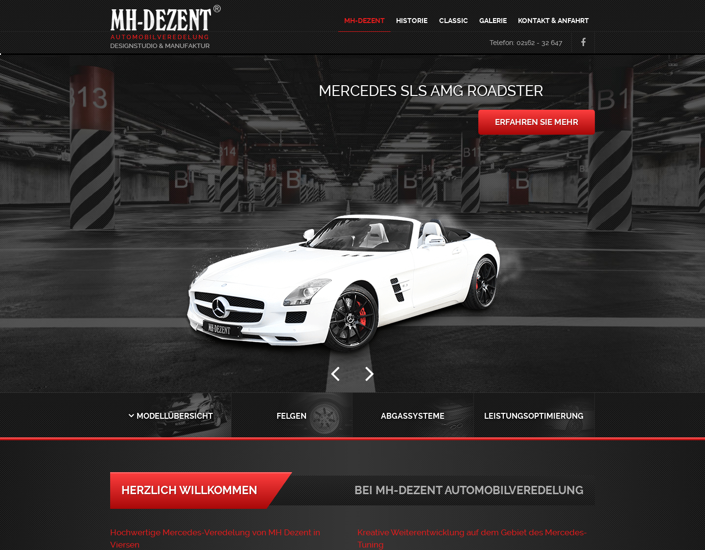 Aktuelle Website-Vorschau von MH Dezent