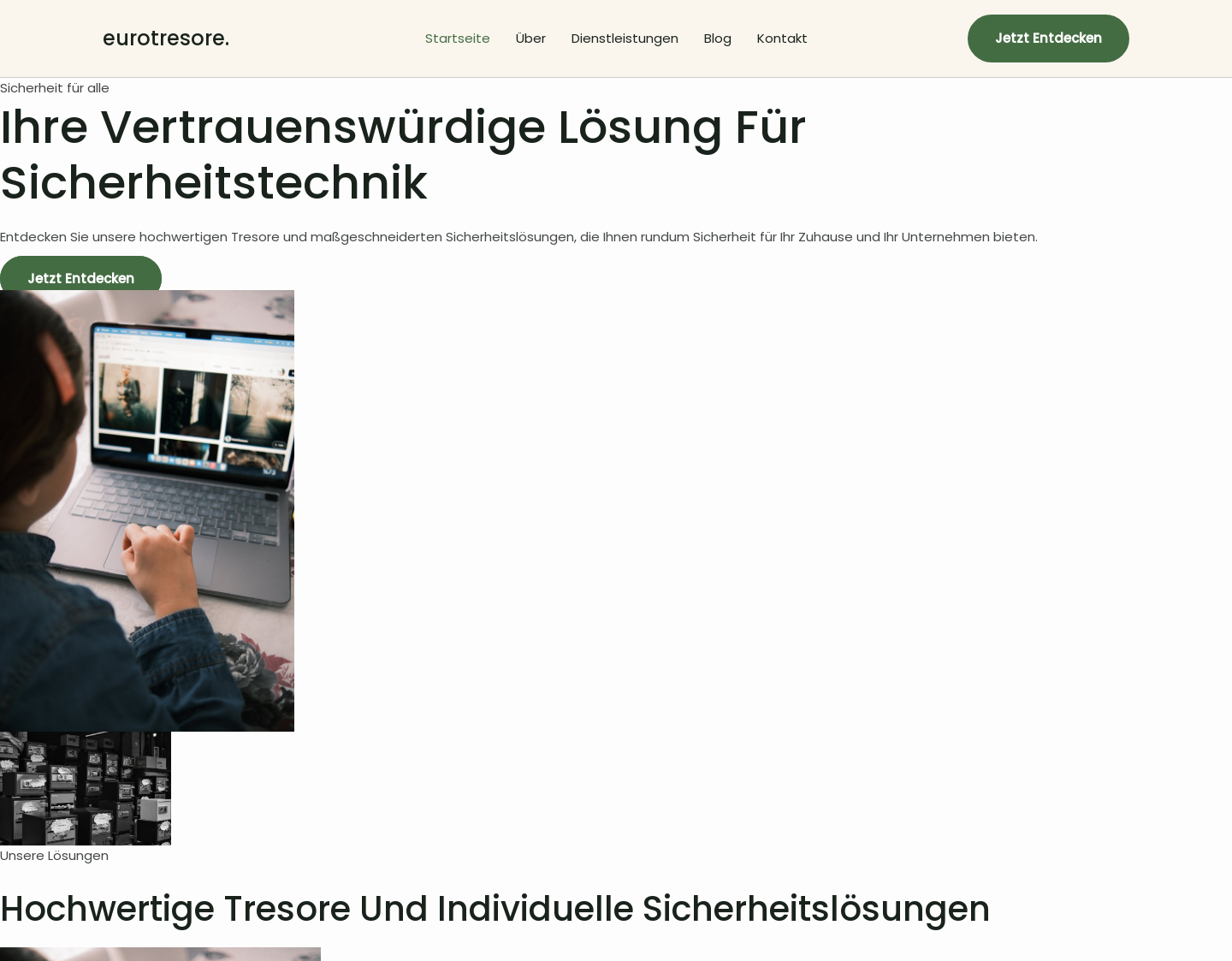 Aktuelle Website-Vorschau von Seider Tresore