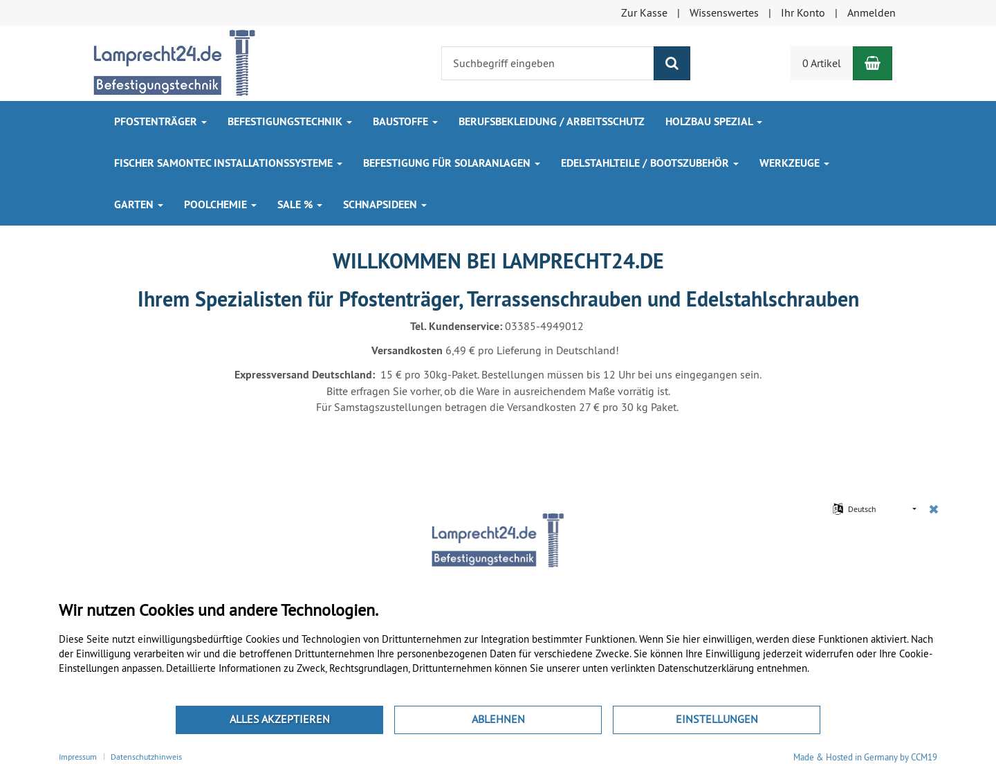 Aktuelle Website-Vorschau von Fachhändler für Schrauben aller Art