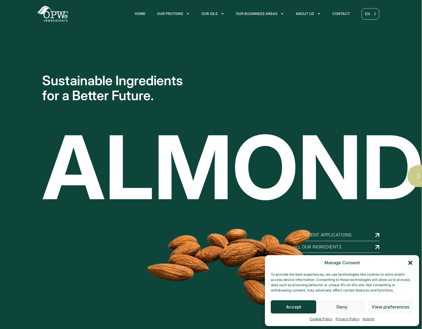 Aktuelle Website-Vorschau von OPW Ingredients GmbH