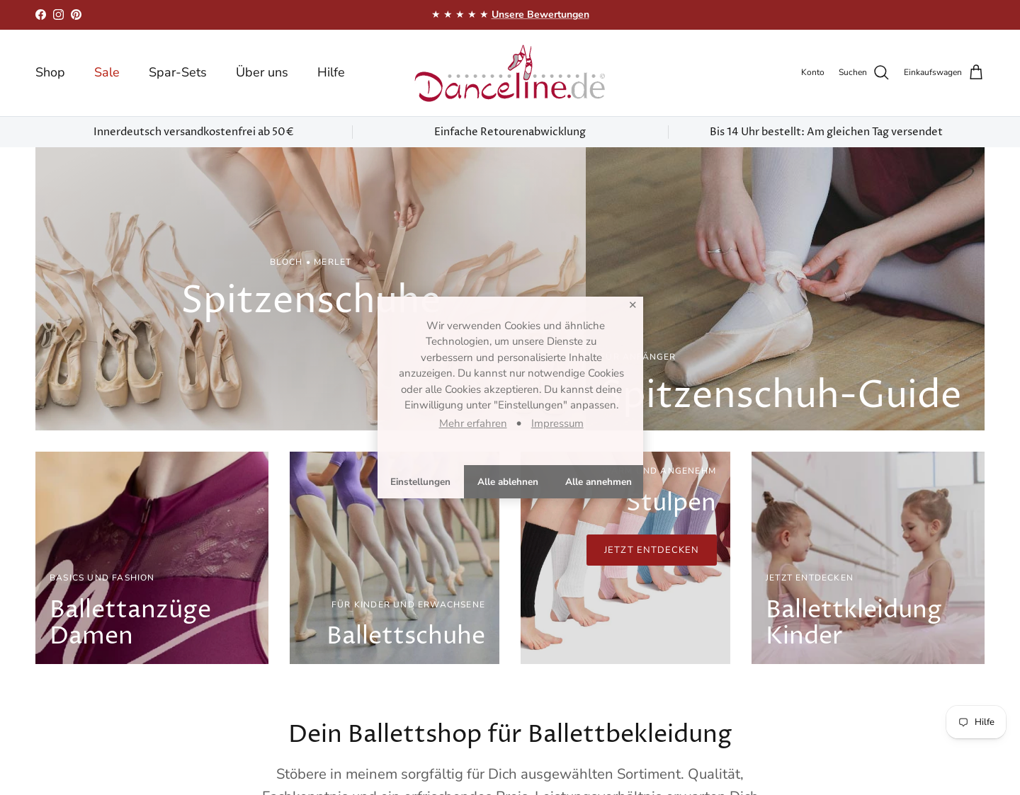 Aktuelle Website-Vorschau von Leggins