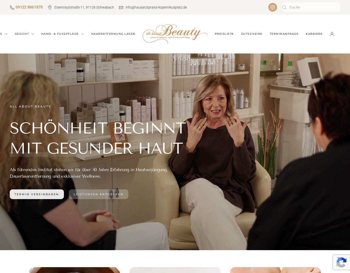 Aktuelle Website-Vorschau von all about Beauty Schwabach