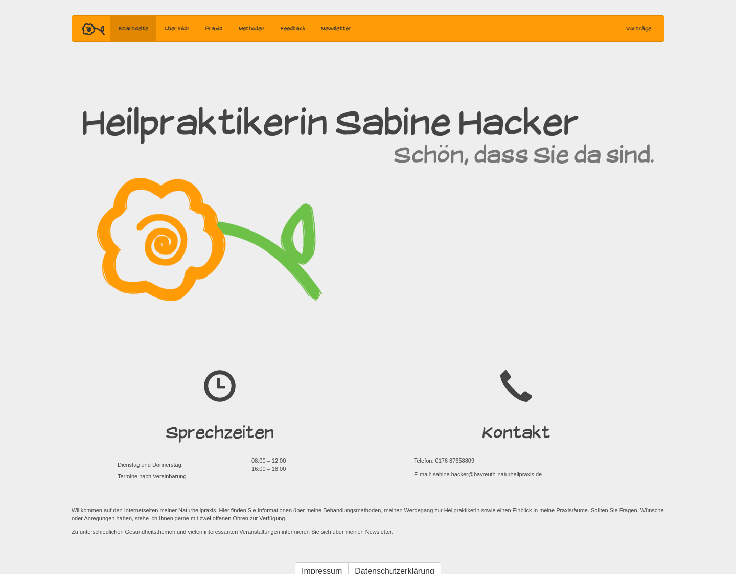 Aktuelle Website-Vorschau von Heilpraktikerin Sabine Hacker