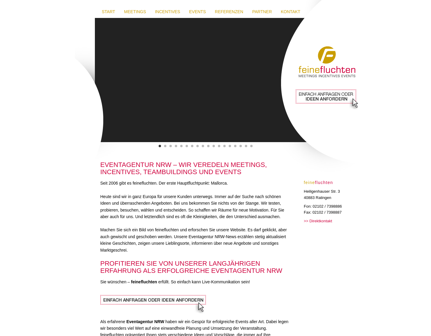 Aktuelle Website-Vorschau von incentives Mallorca - Eventagentur