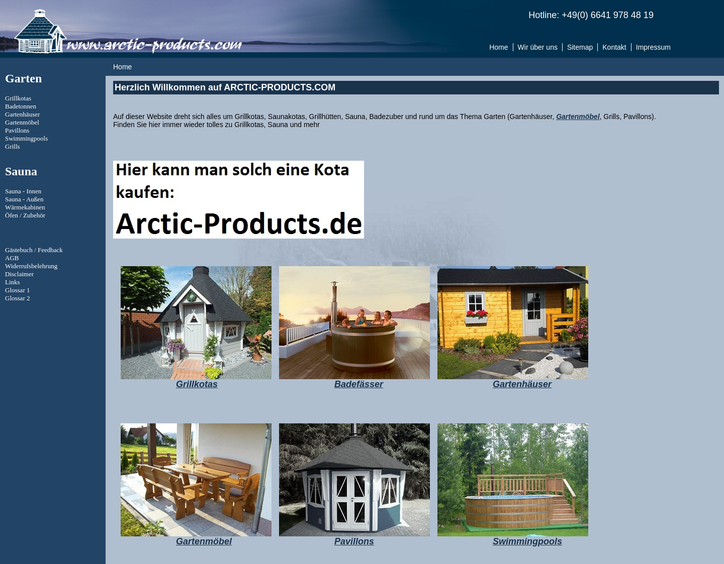 Aktuelle Website-Vorschau von Sauna