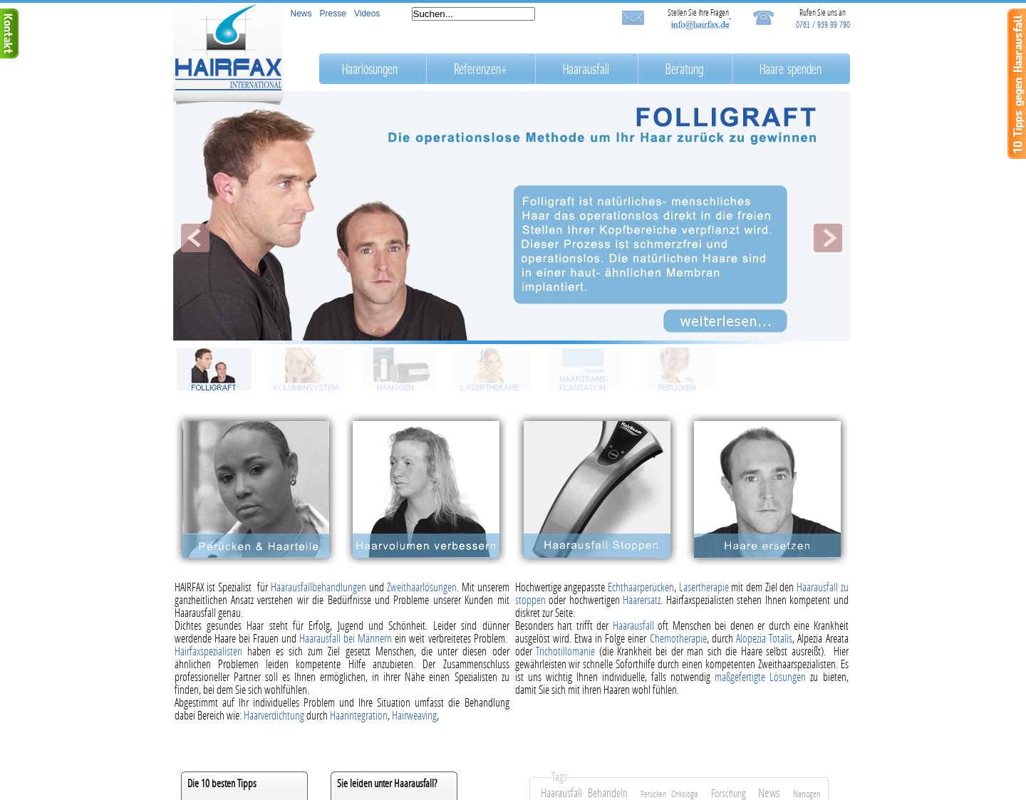 Aktuelle Website-Vorschau von Perücke wegen Chemotherapie